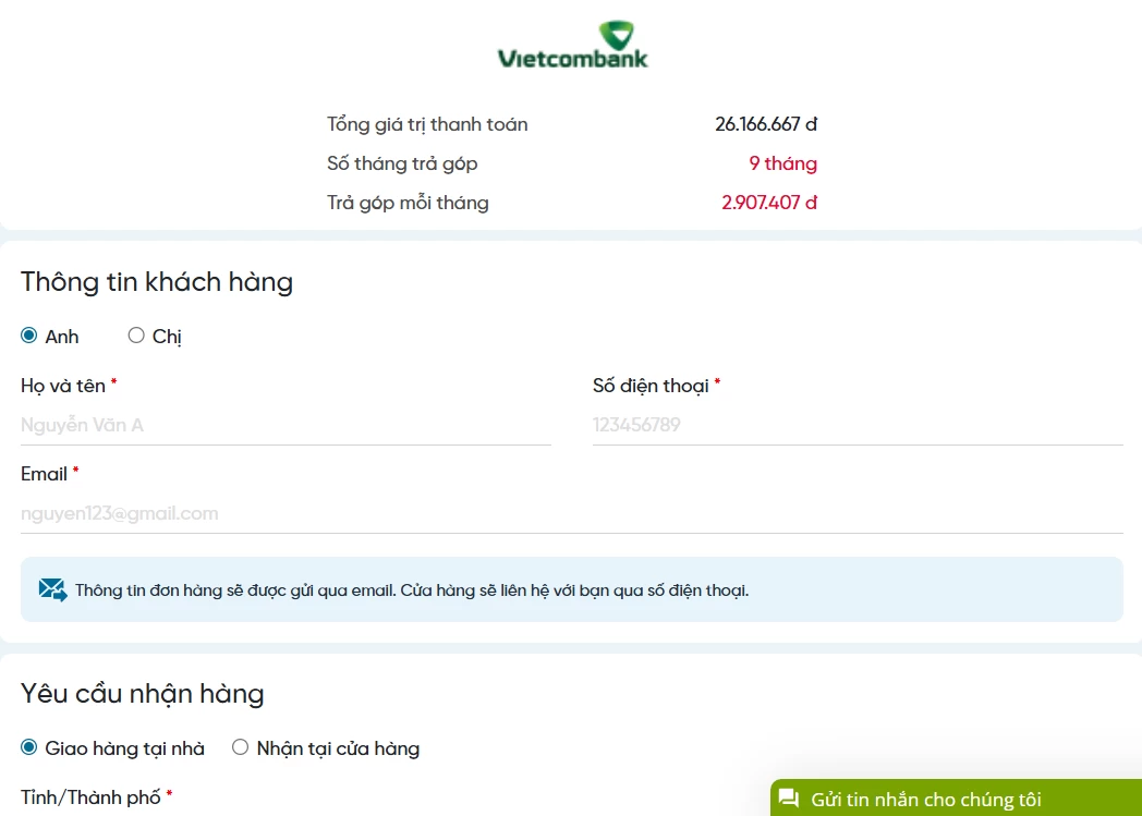 Chính sách trả góp